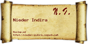 Nieder Indira névjegykártya